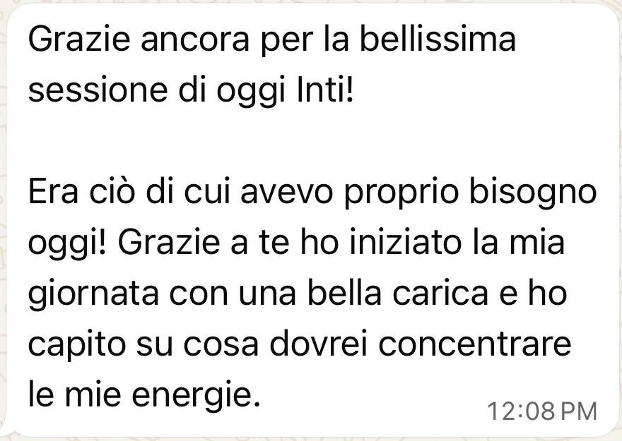 Mensaje de una persona acompañada por Intissar